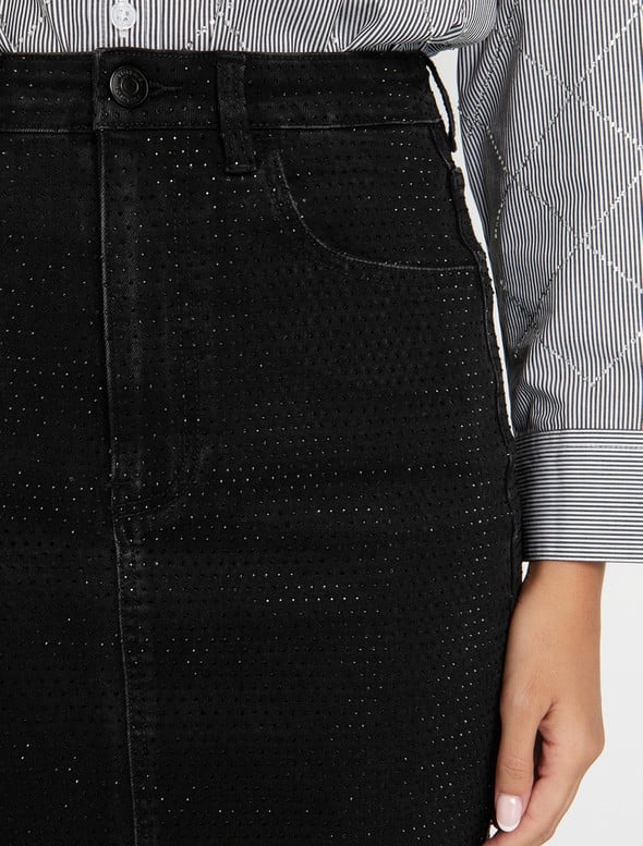 TOI&MOI Jean φούστα με στρας